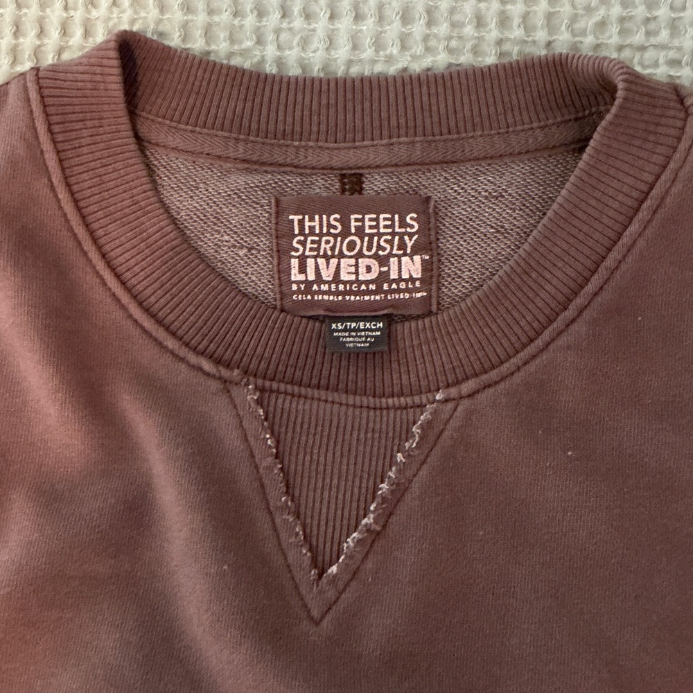 American Eagle “This Feels Seriously Lived-In” Sweatshirt NWT Brown - Picture 3 of 7